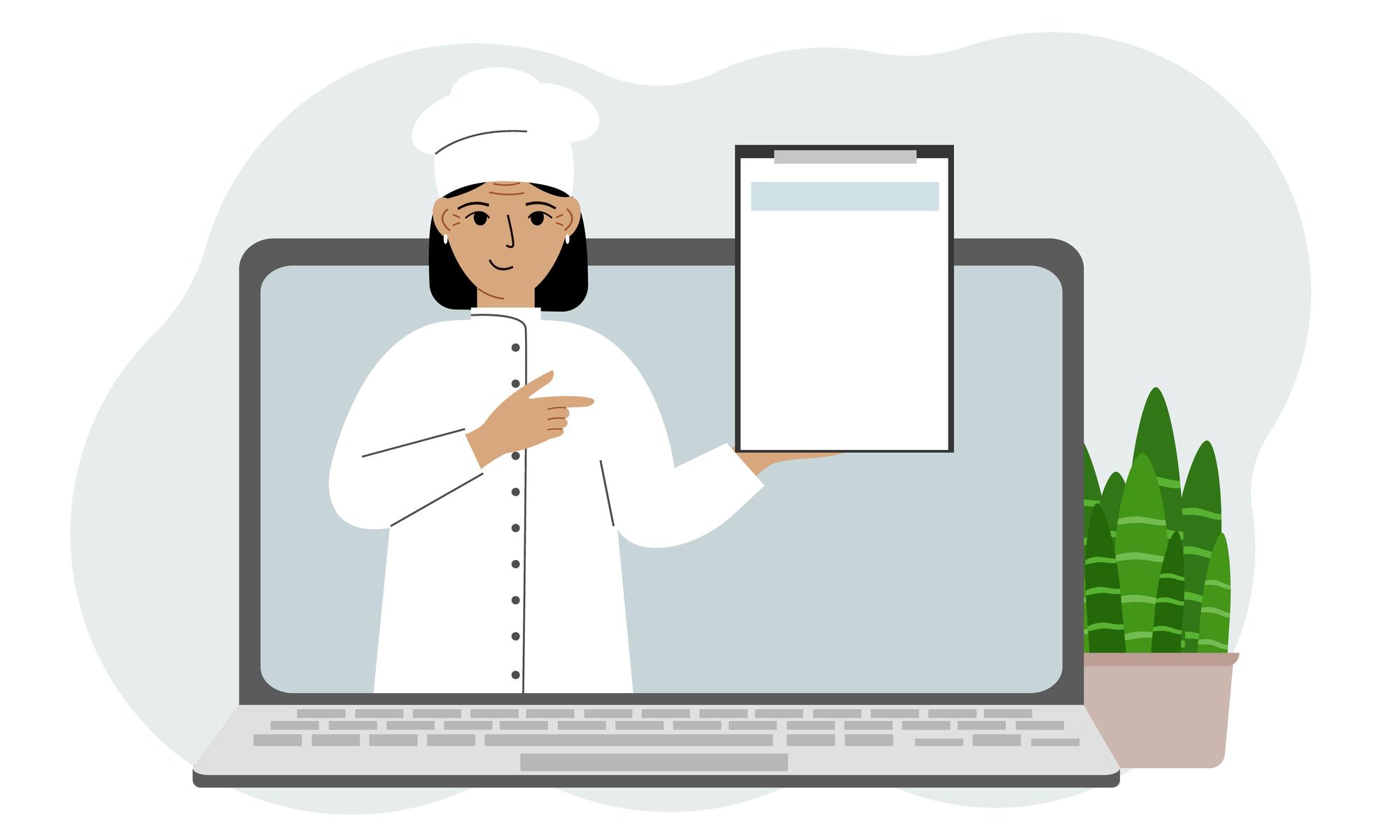 Online consultation with chef