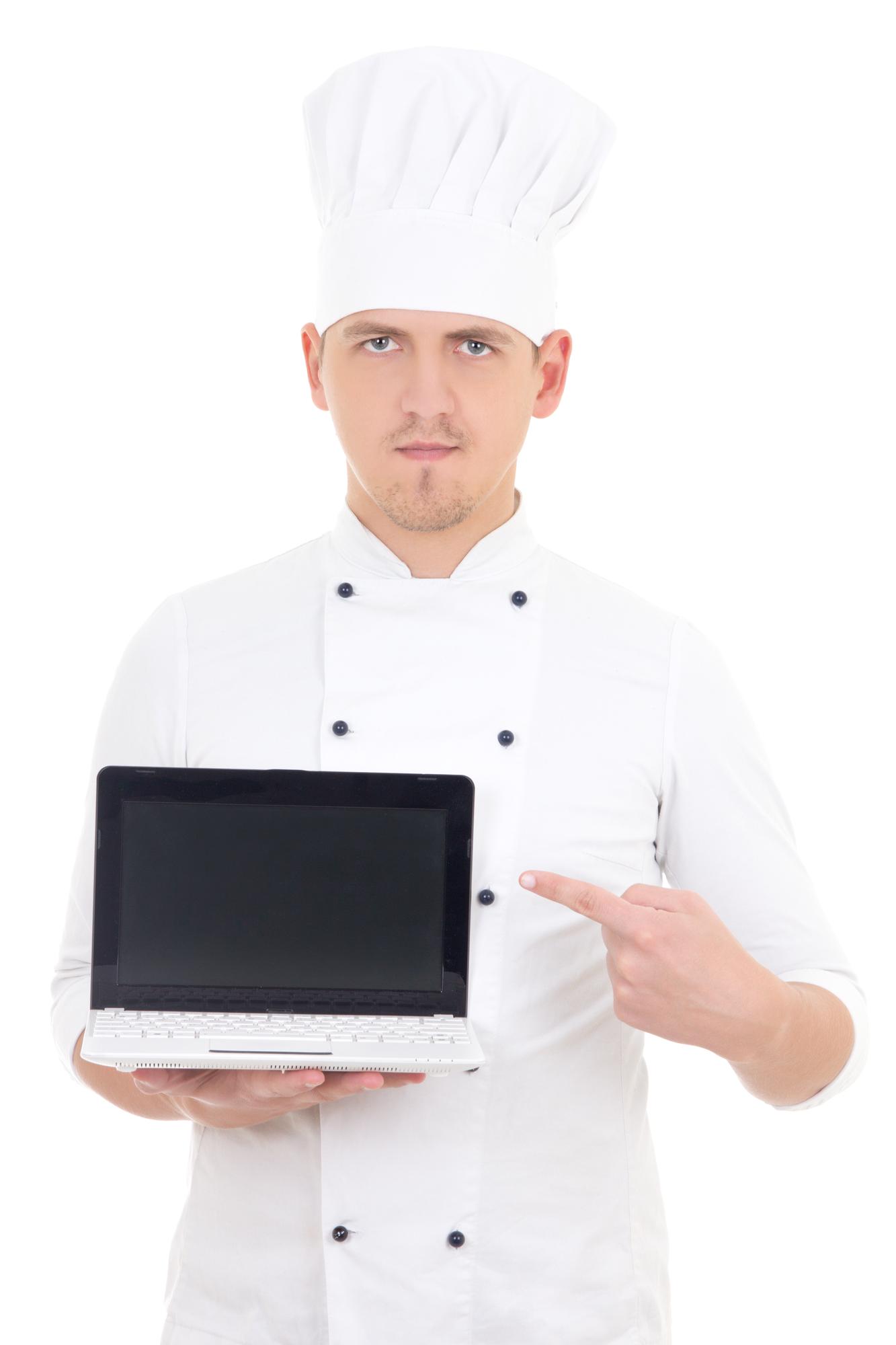 Chef teaching online class
